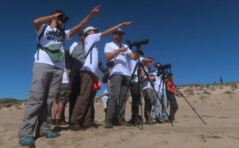 Il gruppo di volontari del Life Choona in azione all'Eurobirdatch - foto M. Soldarini 