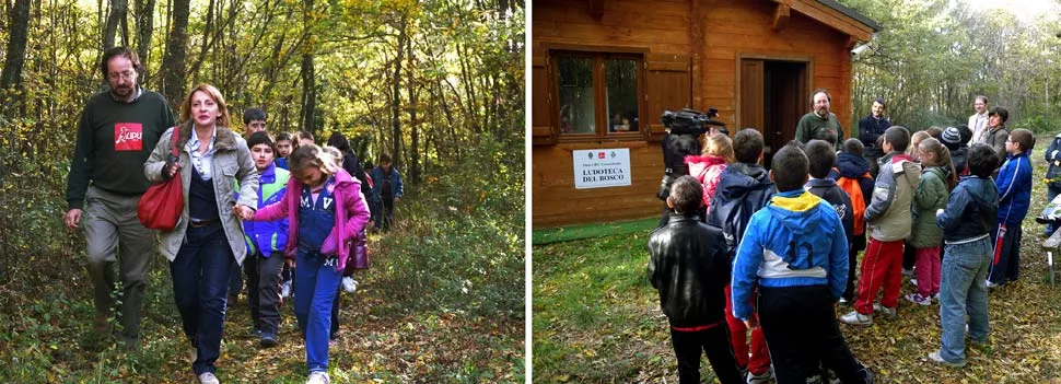 Alcuni gruppi di scolaresche sul sentiero natura dell'Oasi Casacalenda